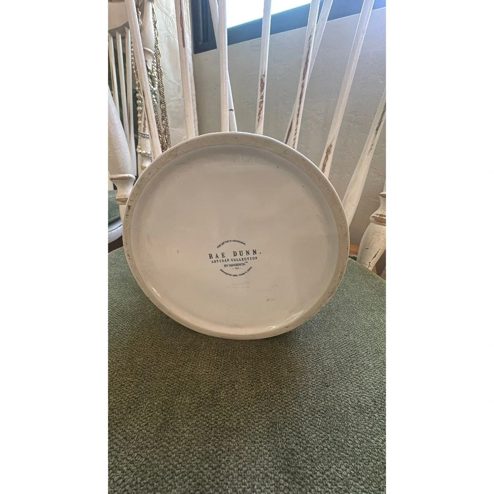 Rae Dunn HAPPY SPRING LL crock utensil holder OG Pink inside Easter